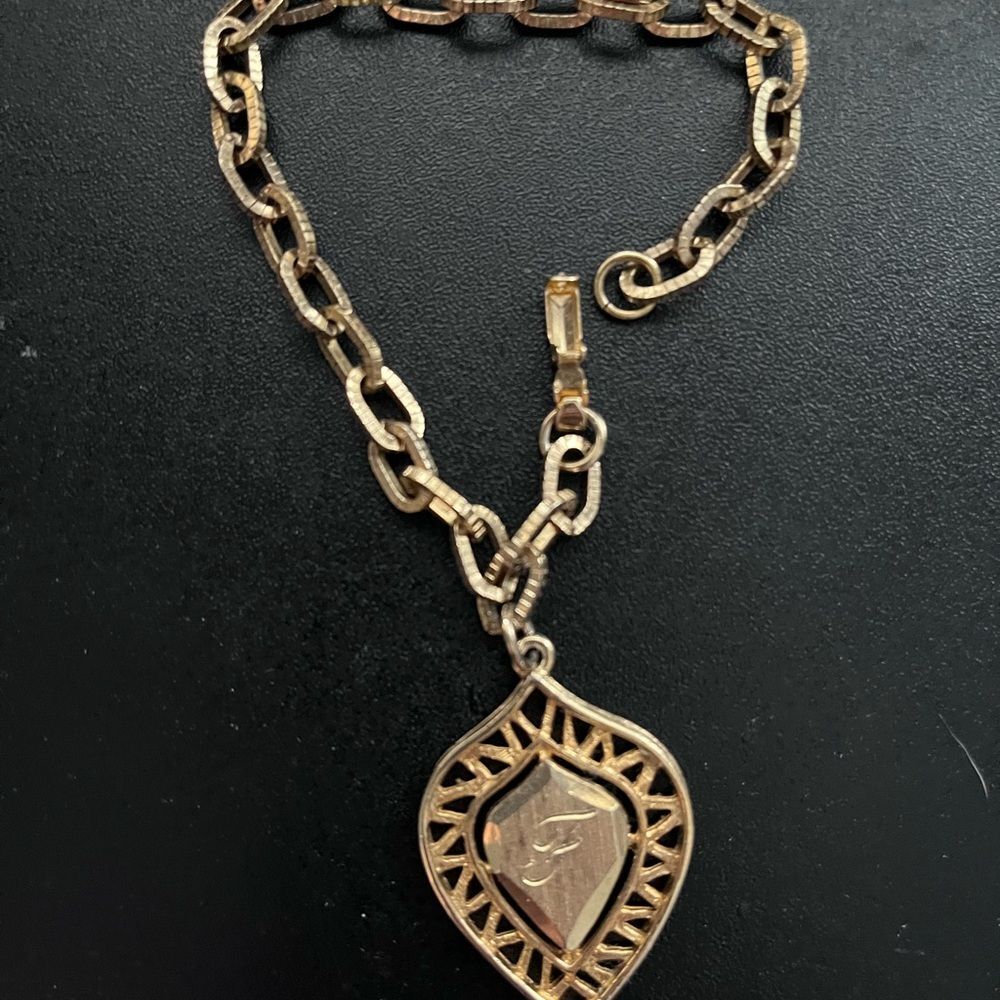 Vintage Bracelet - Sarah Coventry. "GOLDEN SHIELD"  1970s personalized monogram